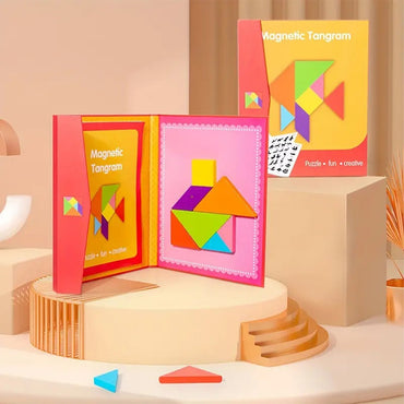 Creative Wooden Magnetic Tangram Puzzle Set
