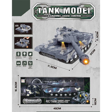 Remote Control Military Tank with Rotating Turret and Sound