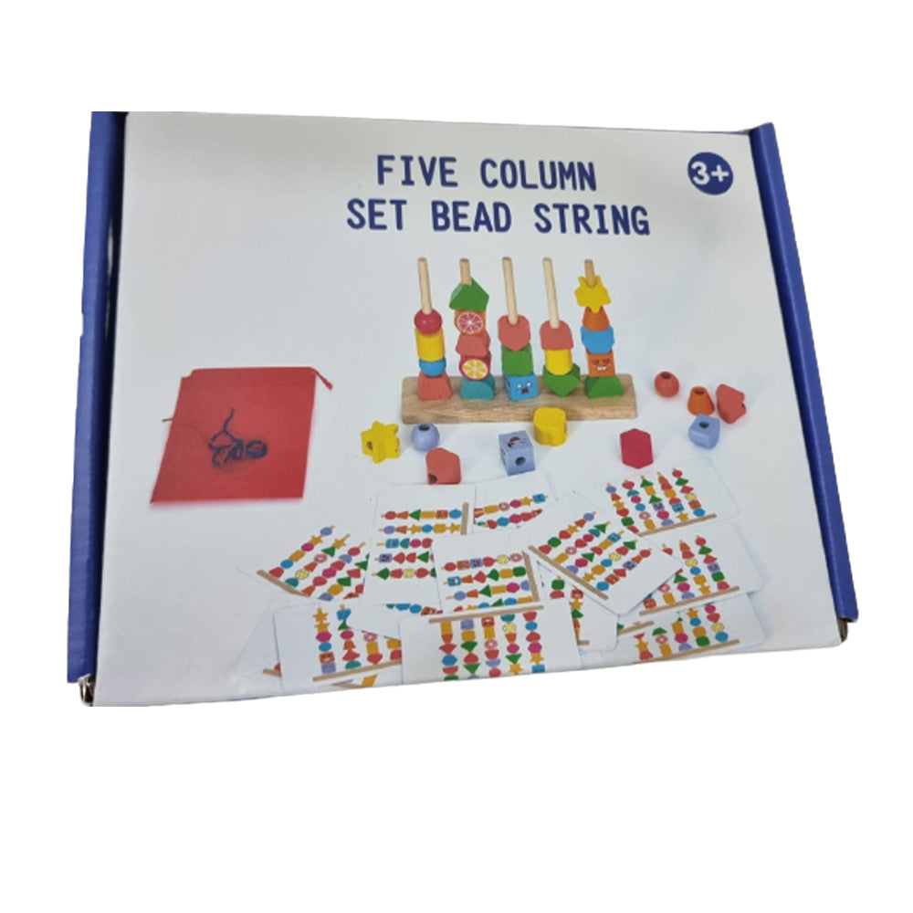 Beed String Colorful Wooden Bead String Set for Kids Aged / 00798