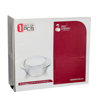 Red Cherry Borosilicate Glass Bowl Transparent - 0.7L  / AH19062 / 4544