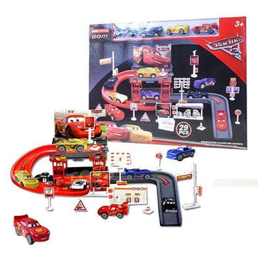Disney Cars 2 Parking Garage Racing Track Playset for Kids