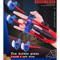 (Net) Spiderman Wrist Launcher Safe Soft Bullet Gun Toy Spider Man Web Shooter Children Cosplay Props Toys Gift
