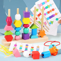Colorful Wooden Bead String Set for Kids Aged / 00798