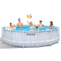 (NET) Intex Prism Frame Round Pool Chevron