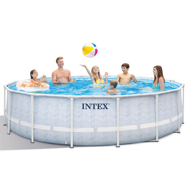 (NET) Intex Prism Frame Round Pool Chevron