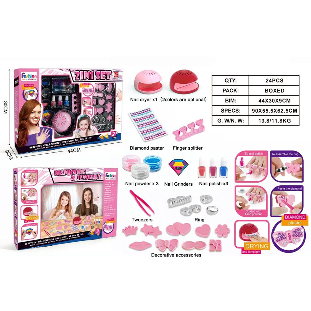 Fashion Manicure and Jewelry Collection Set - Girls Makeup and Dress-Up Toy