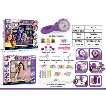 Electric Hair Braider Kit - Fashion Salon Pretend Play Toy