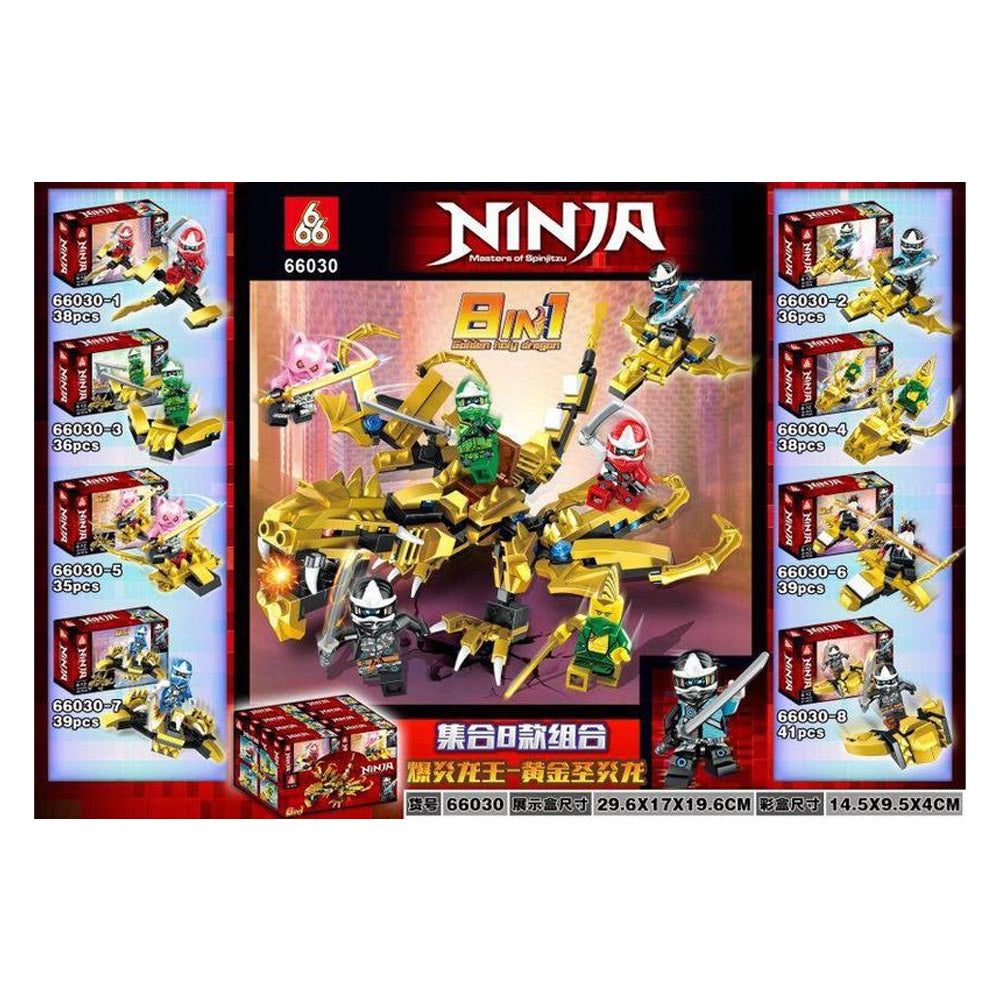 Ninja Go Yellow Dragon Building Blocks Set with 8 Characters