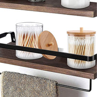 (Net) Round Cotton Swab Holder With Bamboo Lid