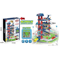 (Net) Children's Electric Construction Diecast Vehicles Parking Lot Toy