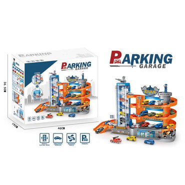 (NET) Children's Electric Parking Lot Model with Diecast Toy Cars