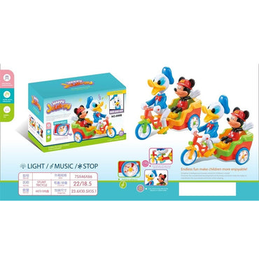 (Net) Mickey and Donald Duck Electric Tricycle Toy - Multi-Color Gift for Kids