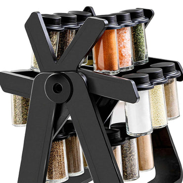 **(NET)**  Rotating Countertop Spice Racks Kitchen Shelf