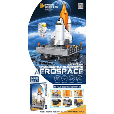 Plastic Building Blocks Space Shuttle - 493 PCS Aerospace Rocket Set for Kids