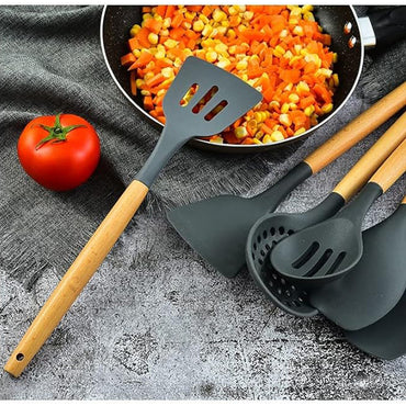 (NET)Silicone Kitchen Cooking Utensil Set