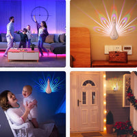 (Net)Peacock LED Wall Lamp With Remote Control