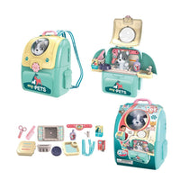 2-in-1 Aqua Yellow Backpack Pet Bathing and Cleaning Pretend Play Set