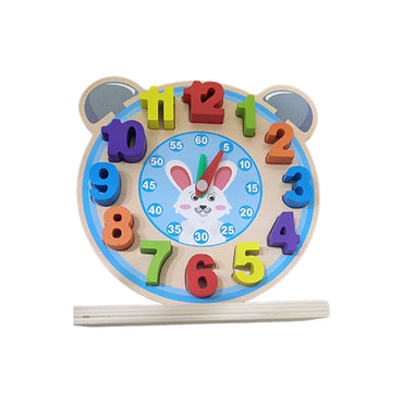 Baby Wooden Clock Design Clock Support Frame - Interactive Cartoon Clock