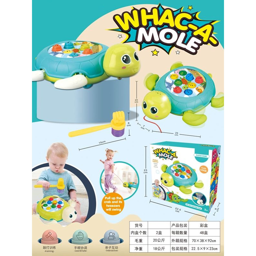 (Net) Electric Fishing Board Game - Educational Magnetic Rotating Tortoise Toy Set for Kids