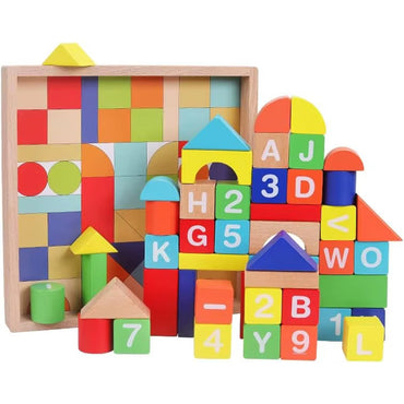 Wooden Number Letter Blocks