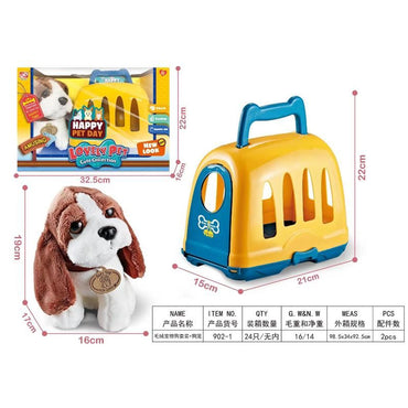 Electric Dog Toy - Interactive Pretend Play Set of 2 Small Plush Dogs for Kids