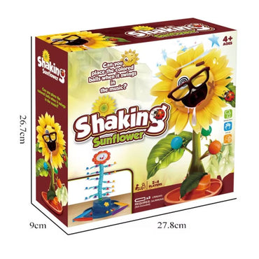 Electric Swinging Rotating Sunflower Indoor Interactive Shaking Dancing Toy Kids Place The Colored Balls Board Game with Music
