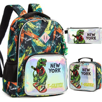 (NET) MOHCO Kids Backpack 17 inch Lunch Bag and Pencil Case Lightweight School Bookbag for Teens, Girls, Boys, Elementary and Middle school / 1055-3