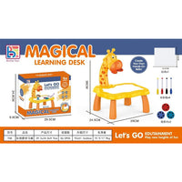 Giraffe Projector Painting Board - Art Learning Table for Kids