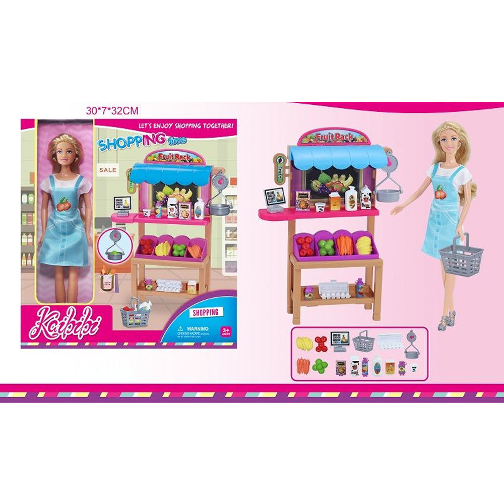 11.5 Inch Beauty Doll - Kitchen and Grocery Shopping Playset