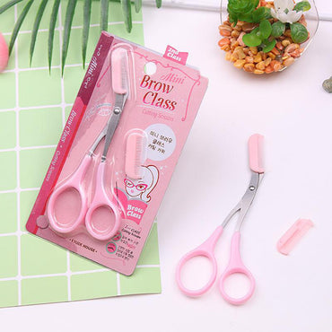 (NET) Stainless steel women's eyebrow scissors with eyebrow comb / 685853