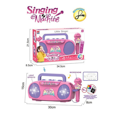 Electronic Musical Microphone Kids Instrument Set - Pink Singing Machine Toy
