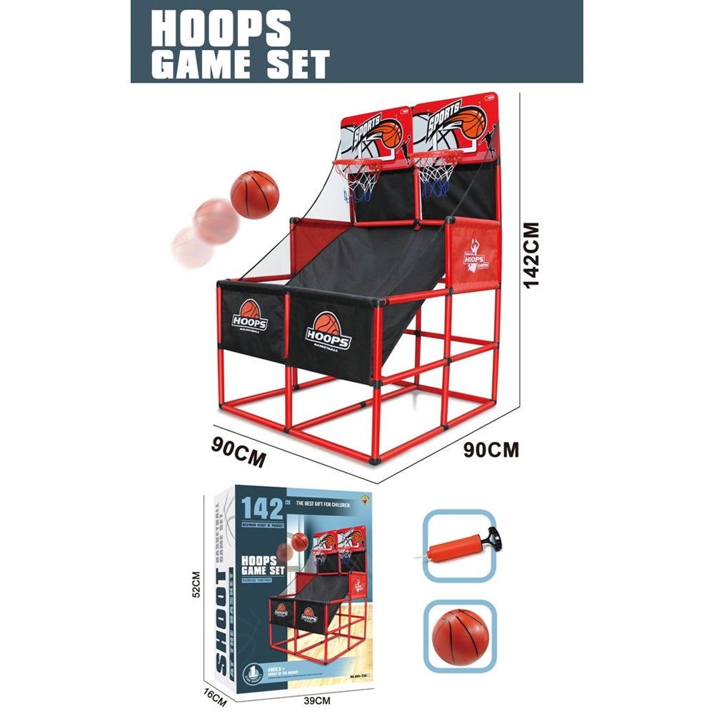 ( NET) Double Hoops Game Set with Ball and Pump
