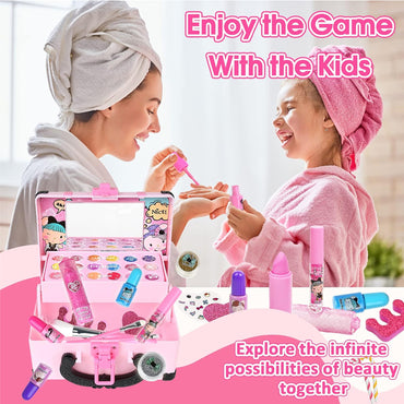 (Net) Kids Makeup Kit - Safe Cosmetics Play Set for Little Glam Stars