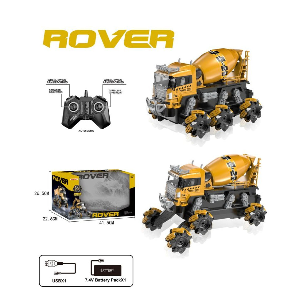 ( NET)  Rechargeable Remote Control Truck-Cement Transporter with Robotic Wheels