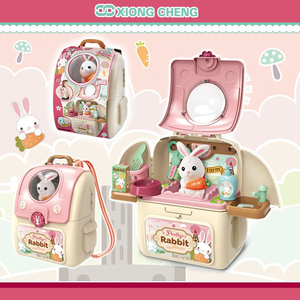 (Net) Rabbit Care Backpack Play Set - Educational Pretend Play for Kids