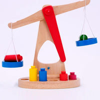Wooden Balance Scale Toy Math Learning Weighing Scale
