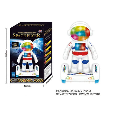 (Net) Space Astronaut Robot Toy with 3D Lights and Music, Bump & Go Action