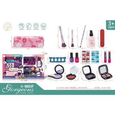 (Net) Kids Pretend Play Makeup Set - Portable Beauty Game Toy