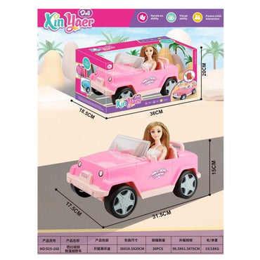 Fashion Doll Set Toy for Girls - Dolls Sports Car Roadster