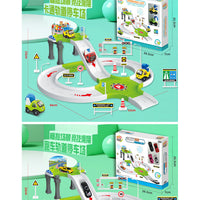 Rail Car Parking Lot Cartoon Sliding Construction Vehicle Set Assembled Car Children's Toy