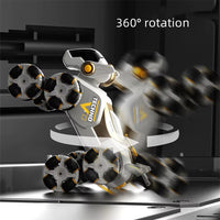 (Net) Robot Dog RC Stunt Car 360 Degree Rotating Remote Dog With Spraying Light 8WD