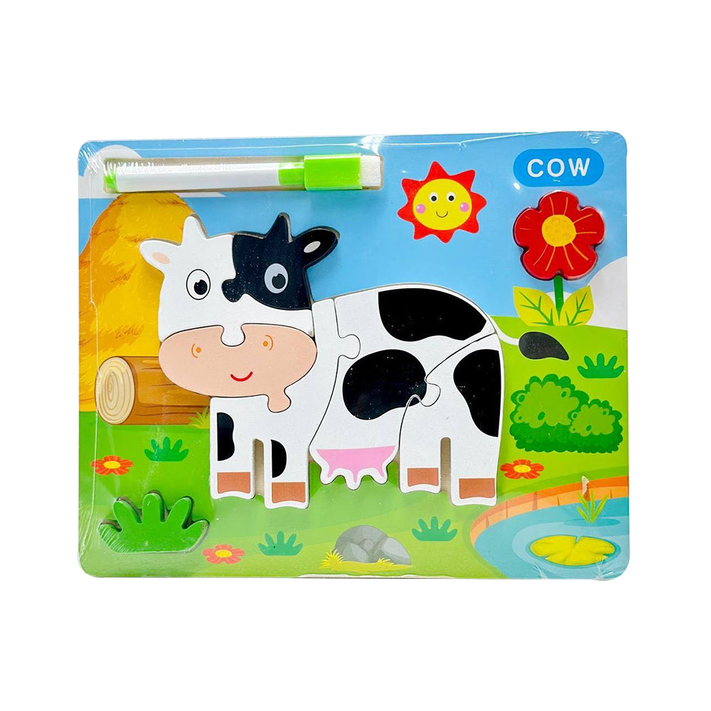 Wooden Animal Puzzle With Marker