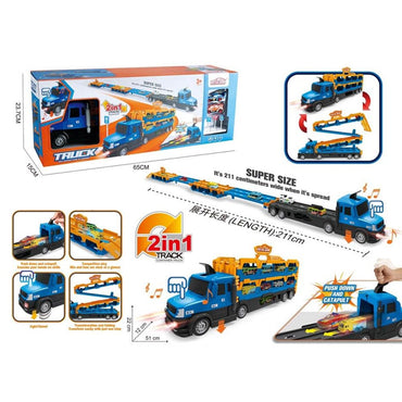 (Net) Folding Container Truck Toy with Lights and Music