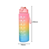 **(NET)** Sport Plastic Water Bottle with Straw Leak Proof Motivational Fitness Drink for Gym 800ml / KN-641