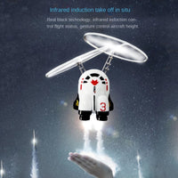 Mini Astronaut Drone with Lights Aircraft Suspended Induction Spaceship Robot Helicopter Toy Gift for Kids