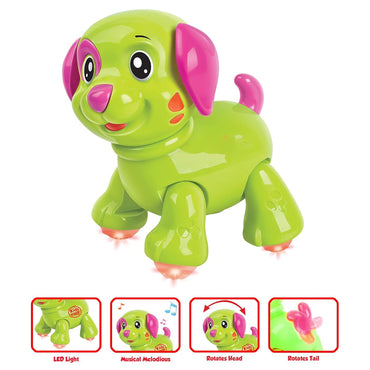 (Net) Interactive Musical LED Dog Toy for Babies - Ages 18 Months and Up