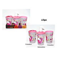 Herevin Patterned Toothbrush Liquid Soap Dispenser Bathroom Set / Unicron (NET)