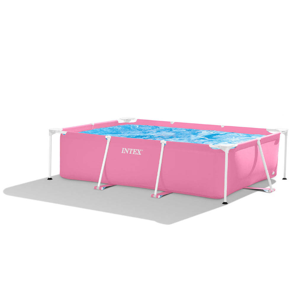 (NET) Intex Pink Rectangular Frame Above Ground Pool