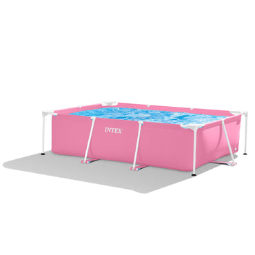 (NET) Intex Pink Rectangular Frame Above Ground Pool
