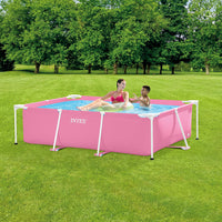 (NET) Intex Pink Rectangular Frame Above Ground Pool
